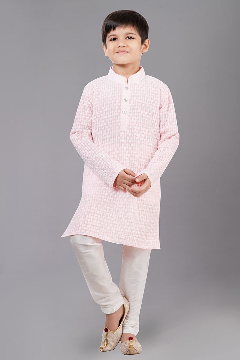 Fashionable Pink Designer Kid’s Kurta Pajama for Engagement, Reception, Festivals, Sangeet, and Parties
