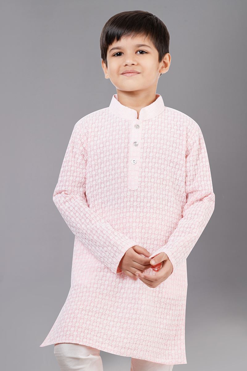 Fashionable Pink Designer Kid’s Kurta Pajama for Engagement, Reception, Festivals, Sangeet, and Parties