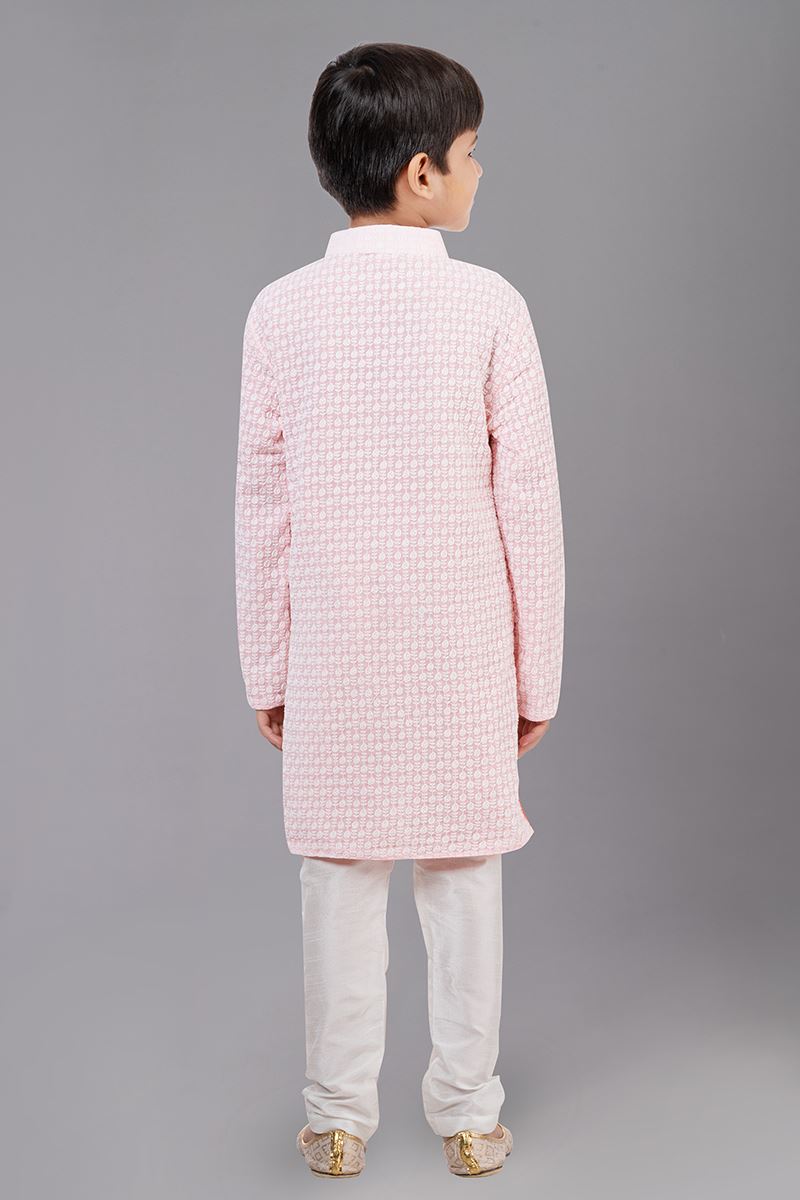 Fashionable Pink Designer Kid’s Kurta Pajama for Engagement, Reception, Festivals, Sangeet, and Parties