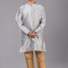 Exquisite Grey Designer Kid’s Kurta Pajama for Engagement, Reception, Festivals, Sangeet, and Parties