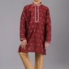 Delightful Maroon Designer Kid’s Kurta Pajama for Wedding, Reception, Festivals, Sangeet, and Parties