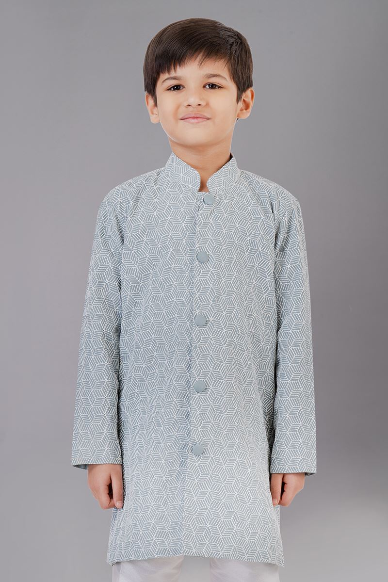 Majestic Mint Green Designer Kid’s Kurta Pajama for Engagement, Reception, Festivals, Sangeet, and Parties