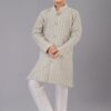Spectacular Grey Designer Kid’s Kurta Pajama for Engagement, Reception, Festivals, Sangeet, and Parties