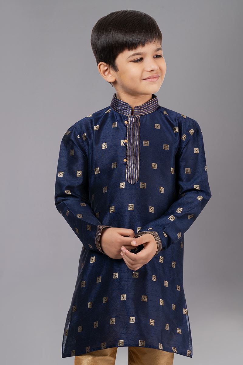 Fashionable Royal Blue Designer Kid’s Kurta Pajama for Wedding, Reception, Festivals, Sangeet, and Parties