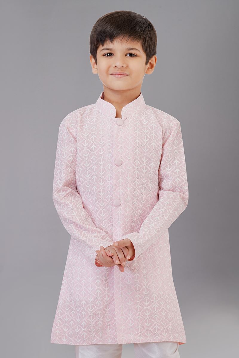 Awesome Pink Designer Kid’s Kurta Pajama for Engagement, Reception, Festivals, Sangeet, and Parties