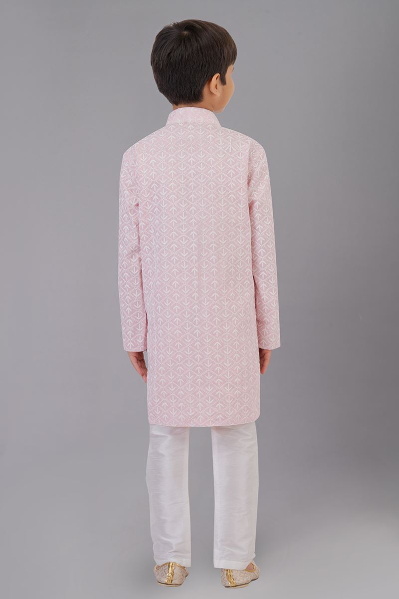 Awesome Pink Designer Kid’s Kurta Pajama for Engagement, Reception, Festivals, Sangeet, and Parties