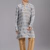 Spectacular Grey Designer Kid’s Kurta Pajama for Engagement, Reception, Festivals, Sangeet, and Parties