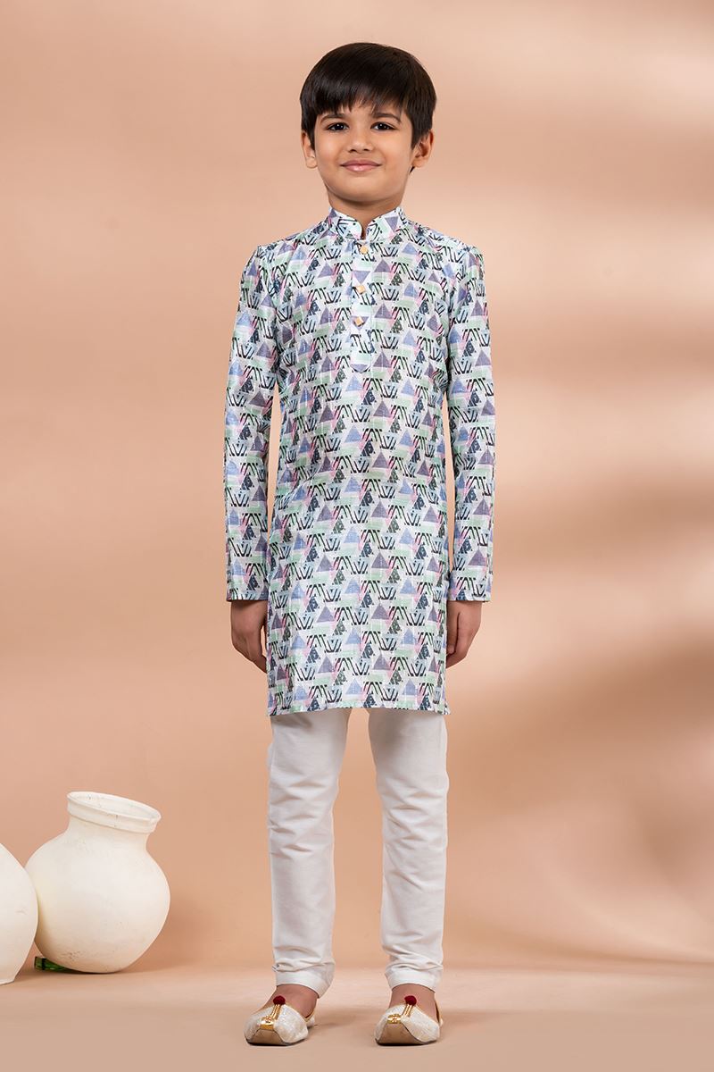 Artistic Designer Kid’s Kurta Pajama for Engagement, Festivals, Sangeet, and Parties