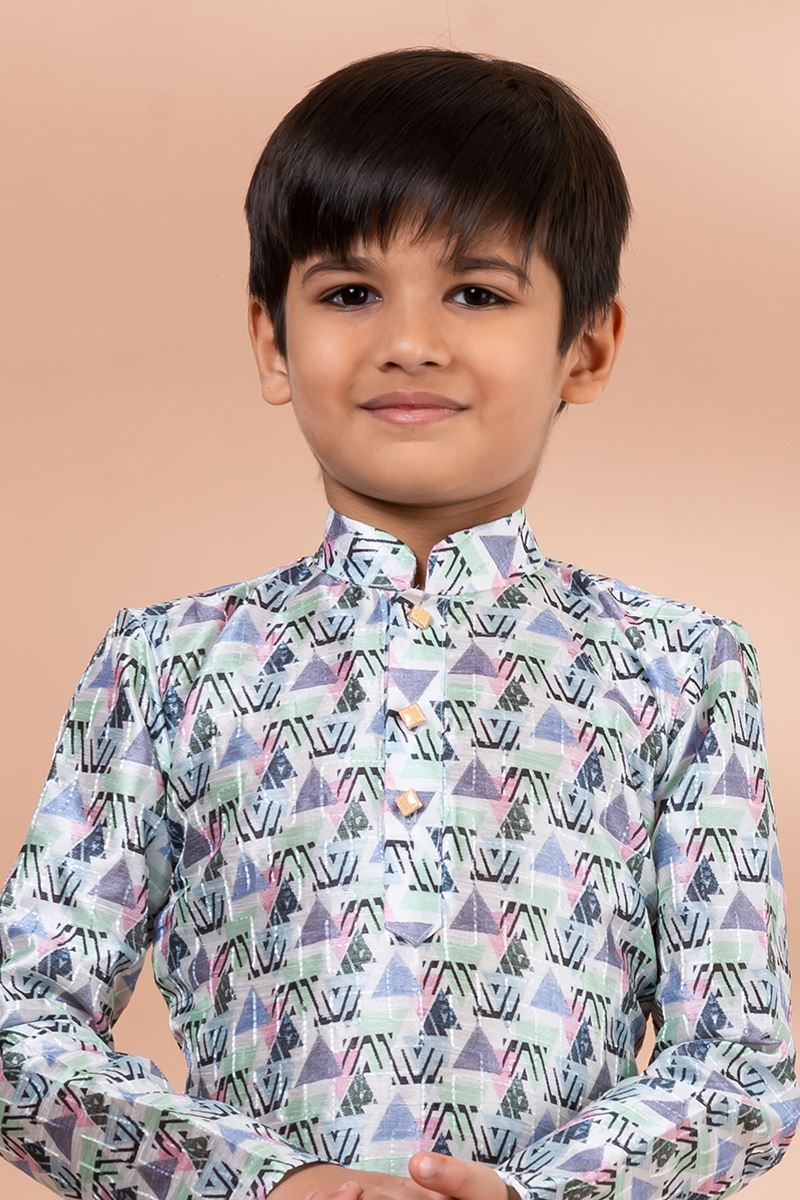 Artistic Designer Kid’s Kurta Pajama for Engagement, Festivals, Sangeet, and Parties