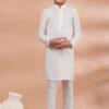 Exuberant White Designer Kid’s Kurta Pajama for Festivals, Sangeet, and Parties