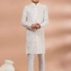 Exquisite White Designer Kid’s Kurta Pajama for Festivals, Sangeet, and Parties