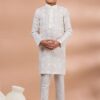 Delightful White Designer Kid’s Kurta Pajama for Festivals, Sangeet, and Parties