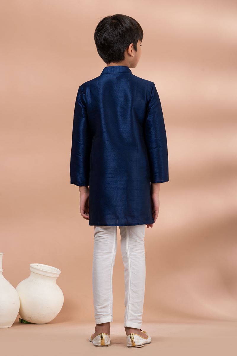 Majestic Blue Designer Kid’s Kurta Pajama for Engagement, Wedding, Reception, Festivals, Sangeet, and Parties