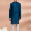 Aesthetic Blue Designer Kid’s Kurta Pajama for Engagement, Wedding, Reception, Festivals, Sangeet, and Parties