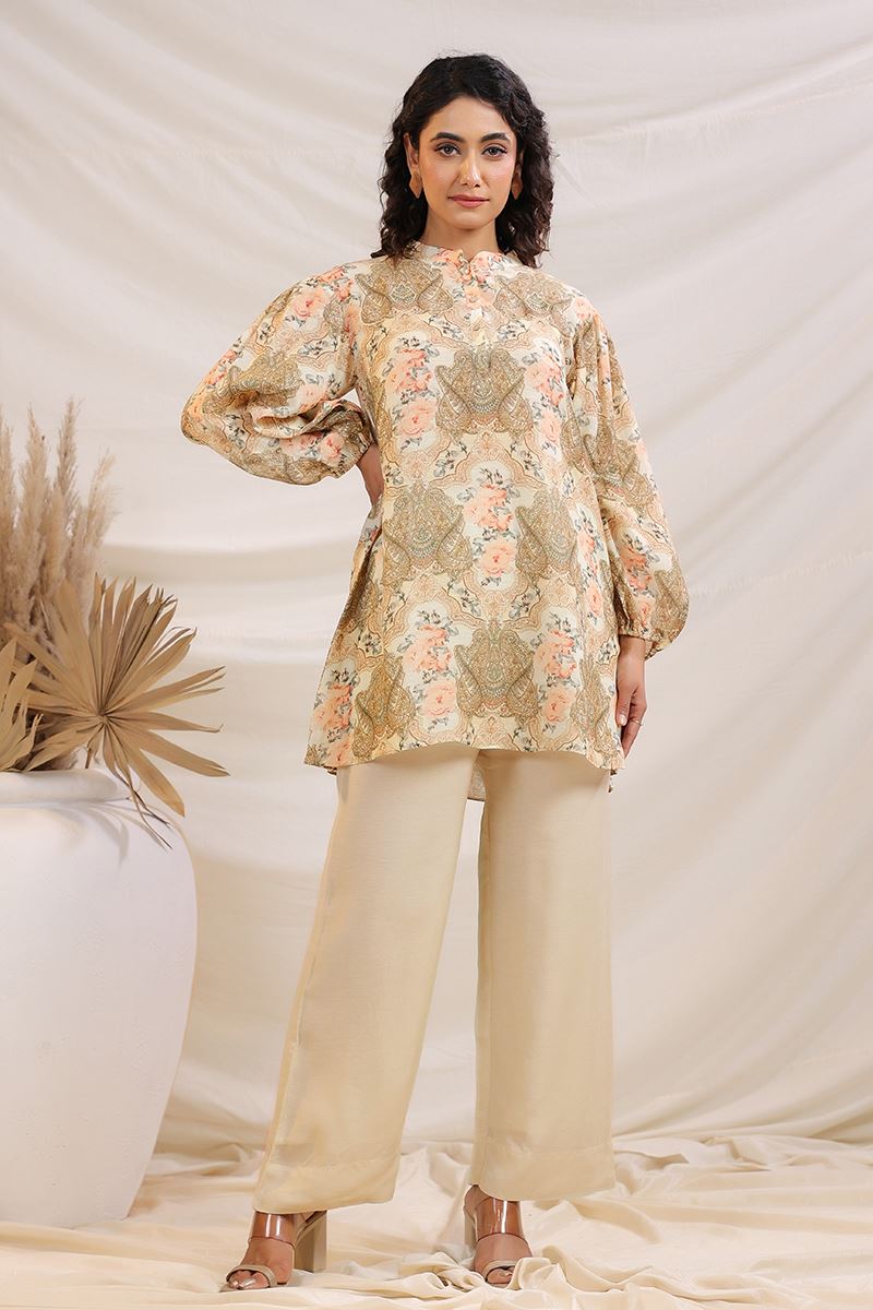 Outstanding Beige Designer Co-Ord Set for Festivals, Sangeet, and Parties