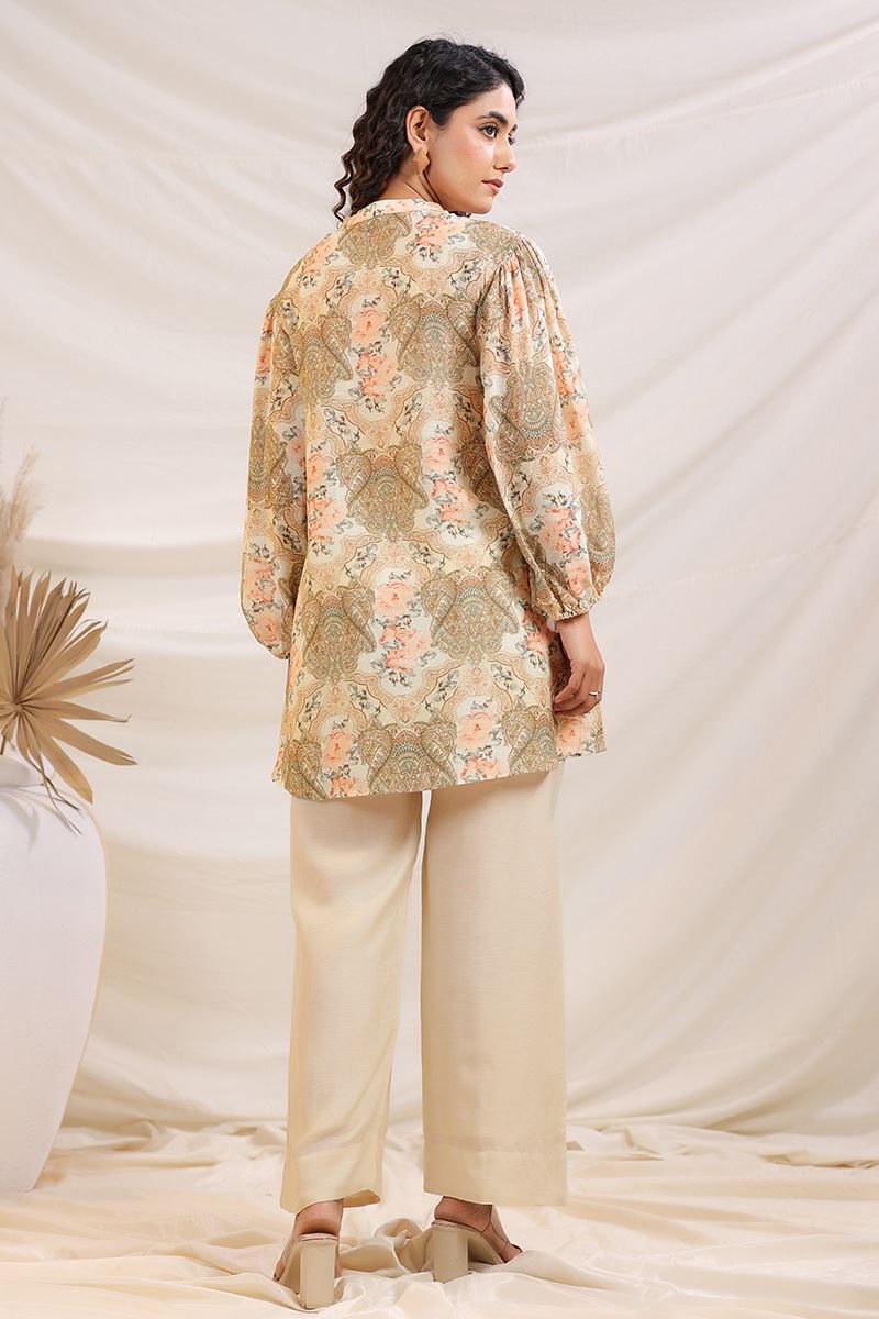 Outstanding Beige Designer Co-Ord Set for Festivals, Sangeet, and Parties