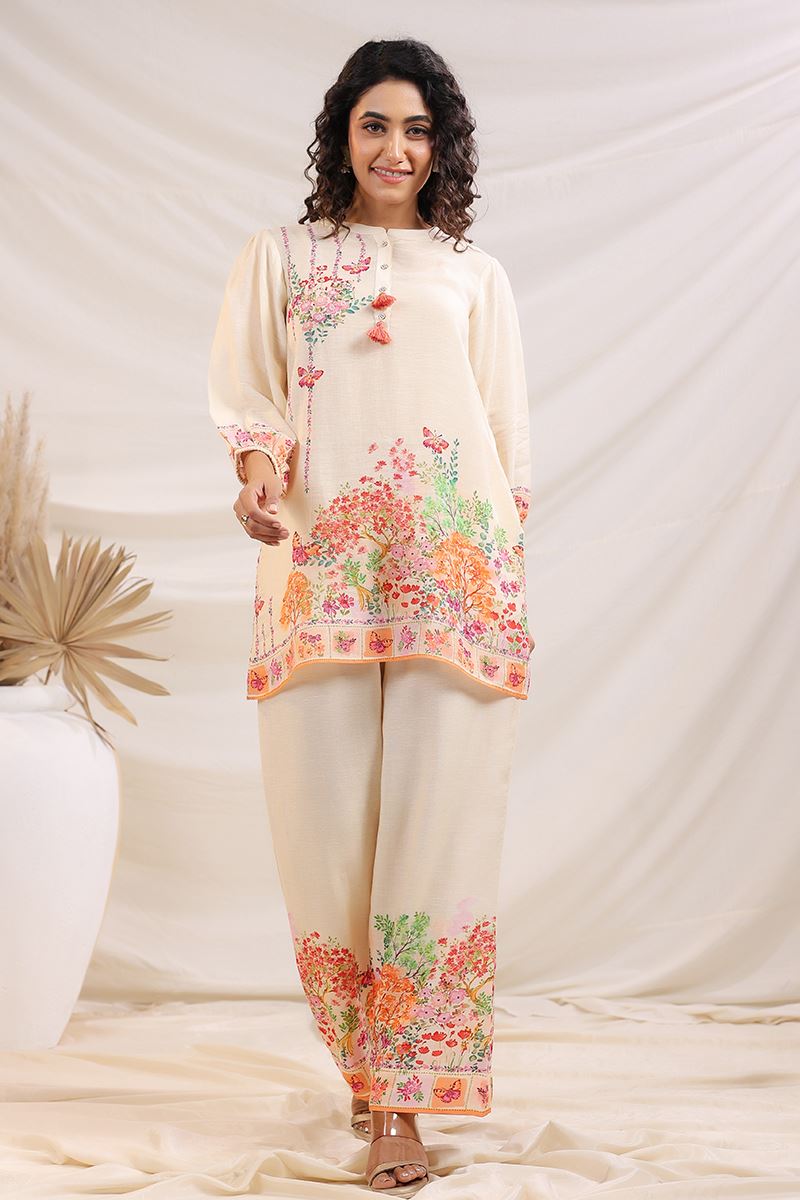 Fascinating Off-White Designer Co-Ord Set for Festivals, Sangeet, and Parties