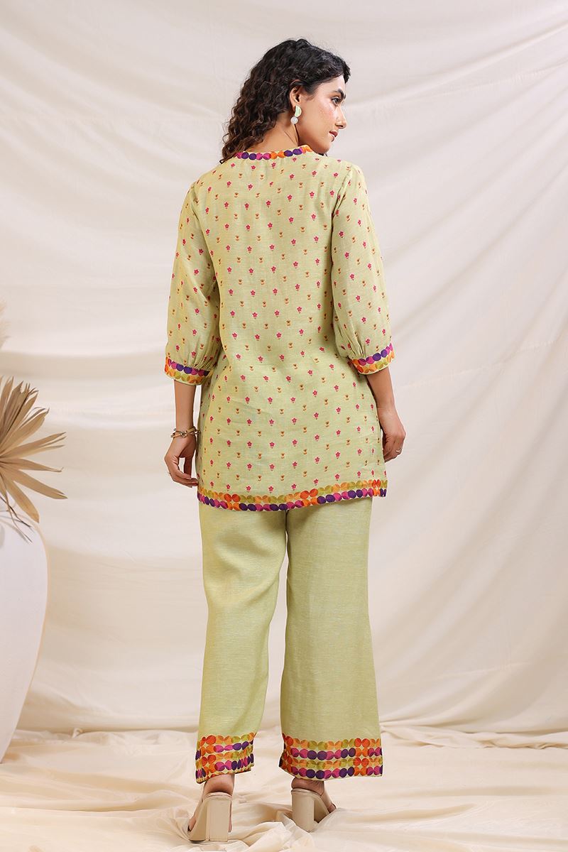 Creative Green Designer Co-Ord Set for Mehendi, Festivals, Sangeet, and Parties