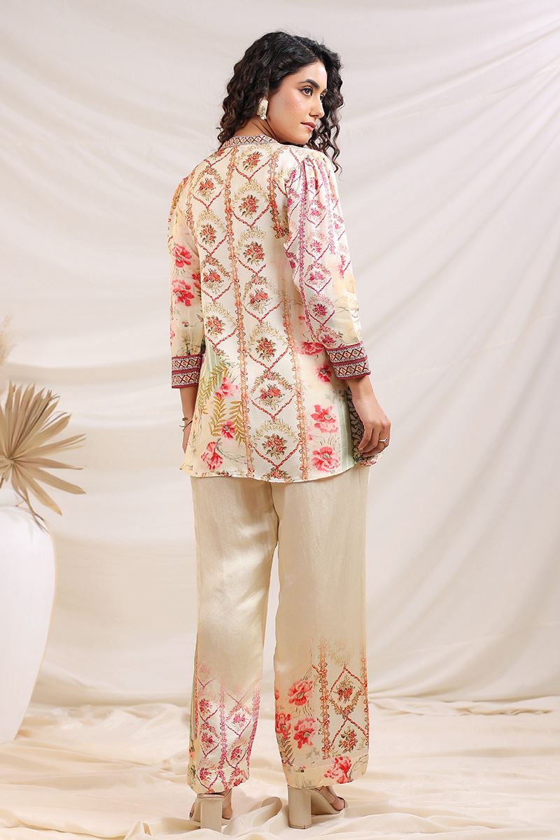 Striking Cream Designer Co-Ord Set for Festivals, Sangeet, and Parties