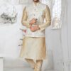Fashionable Cream and Multi Designer Men’s Kurta Jacket Sets for Engagement, Reception, Sangeet, and Party