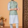 Spectacular Off-White and Multi Designer Men’s Kurta Jacket Sets for Engagement, Reception, Sangeet, and Party