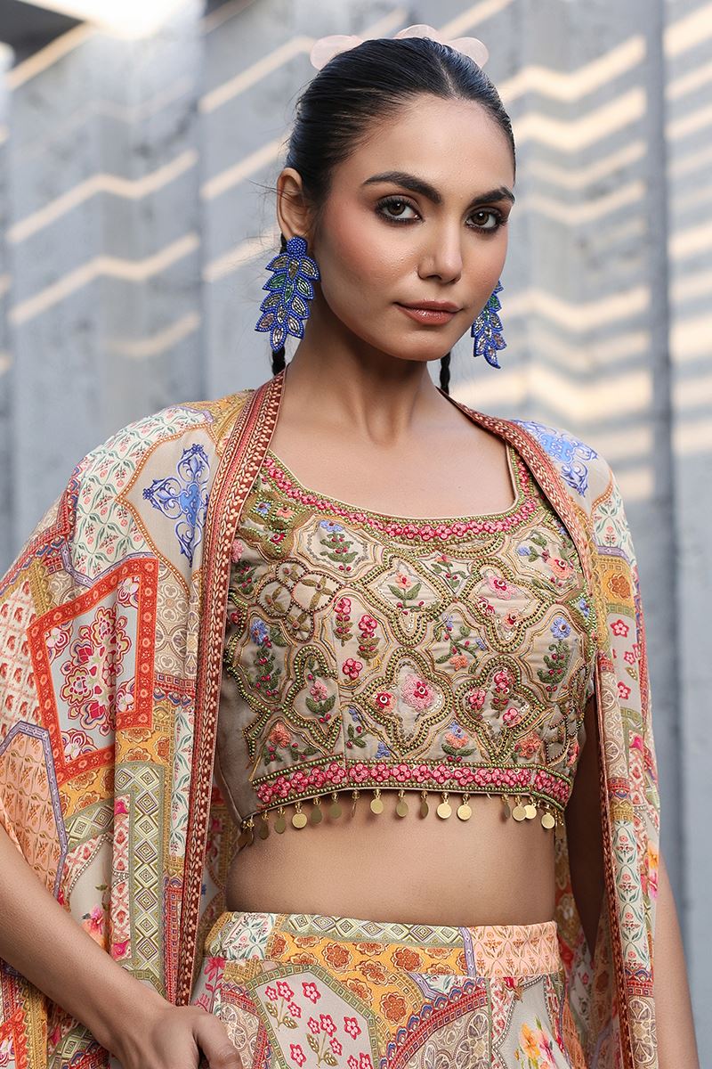 Captivating Multi Designer Sharara Suit for Engagement, Reception, Festivals, Sangeet, and Parties