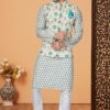 Awesome Off-White and Multi Designer Men’s Kurta Jacket Sets for Engagement, Reception, Sangeet, and Party