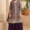 Lovely Purple Designer Palazzo Suit for Wedding, Reception, Festivals, Sangeet, and Parties