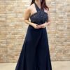 Smashing Navy Blue Designer Indo-Western Jumpsuit for Sangeet and Parties