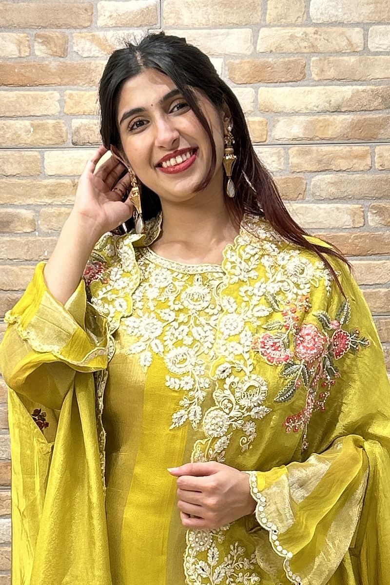 Creative Yellow Designer Gharara Suit for Haldi, Wedding, Reception, Festivals, Sangeet, and Parties