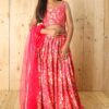 Divine Pink Designer Kid’s Lehenga Choli for Engagement, Wedding, Reception, Sangeet, and Parties