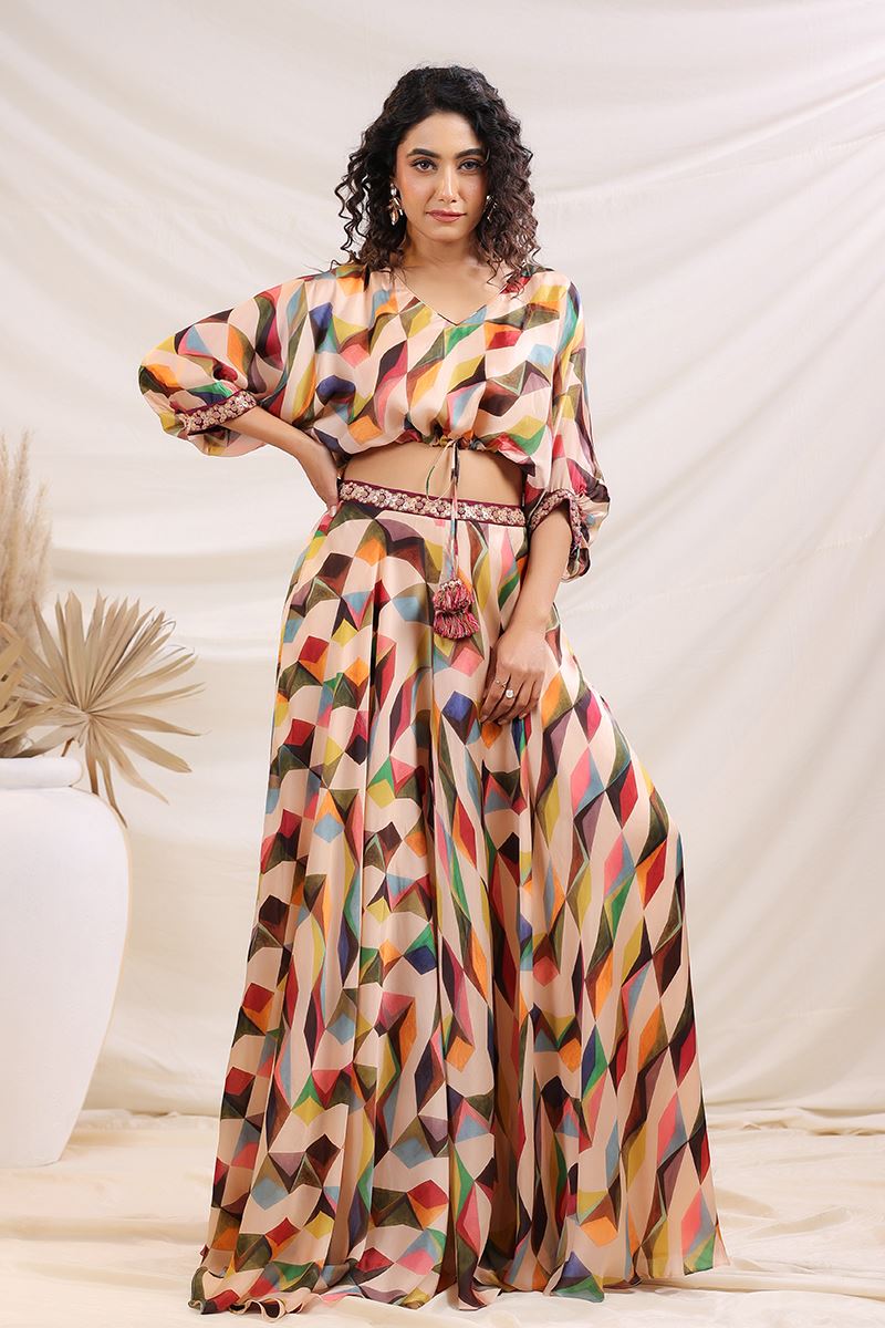 Smashing Multi Designer Indo-Western Outfit for Engagement, Reception, Festivals, Sangeet, and Parties