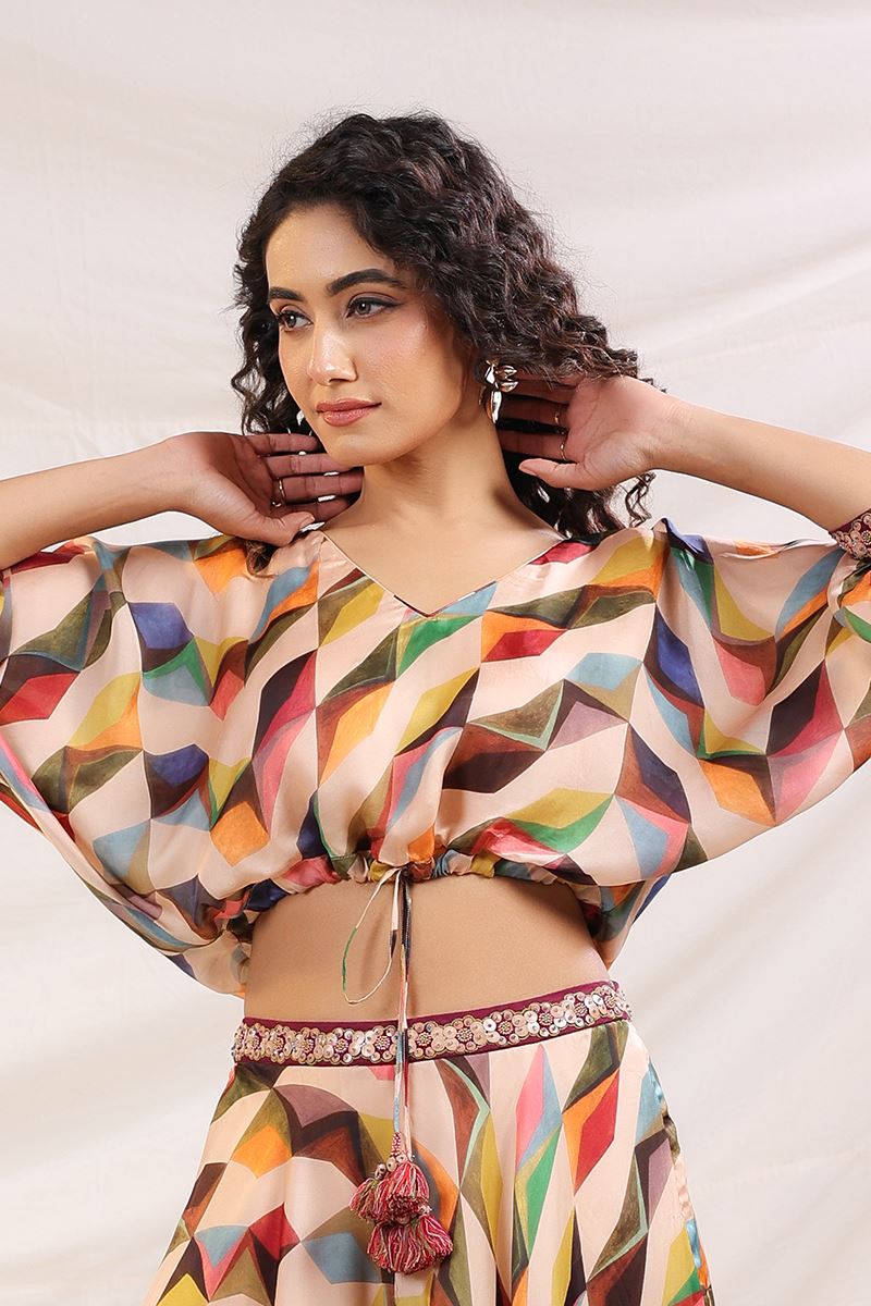 Smashing Multi Designer Indo-Western Outfit for Engagement, Reception, Festivals, Sangeet, and Parties