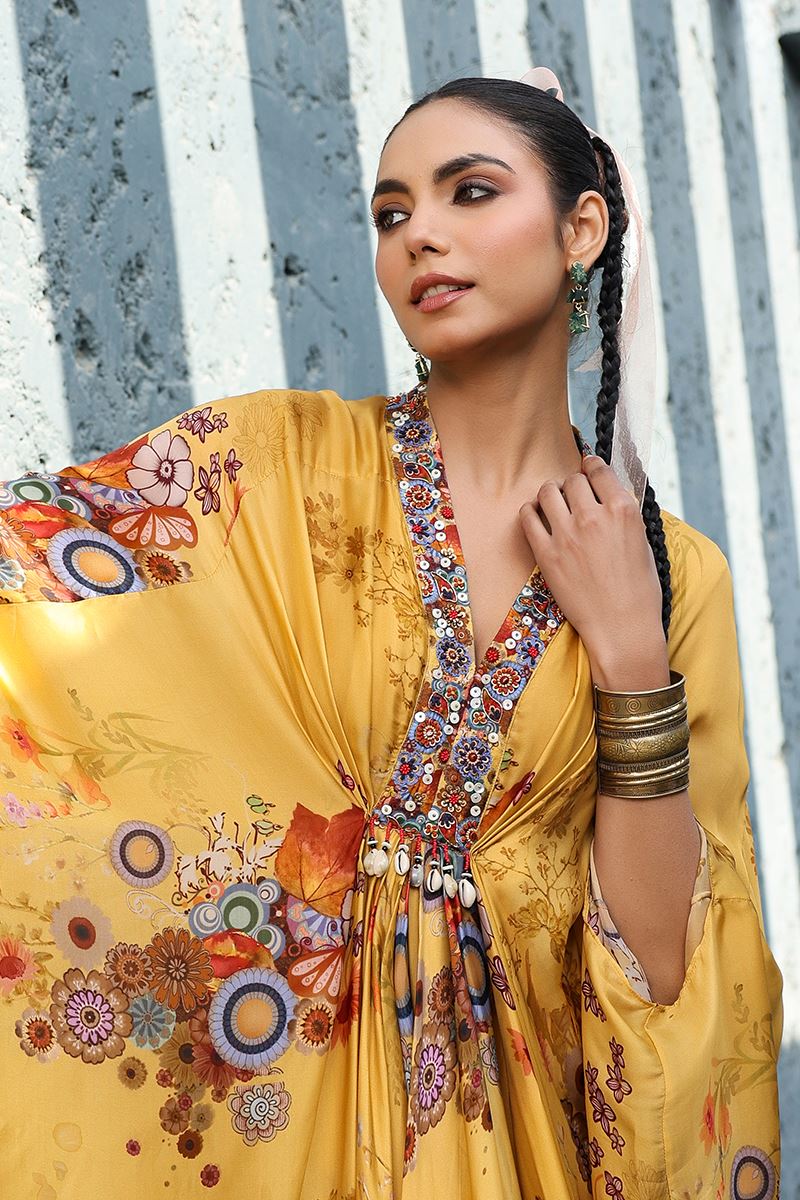 Splendid Yellow Designer Indo-Western Outfit for Haldi, Sangeet, and Parties