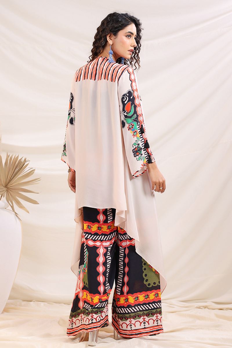 Fascinating Black and Multi Designer Palazzo Suit for Sangeet and Parties