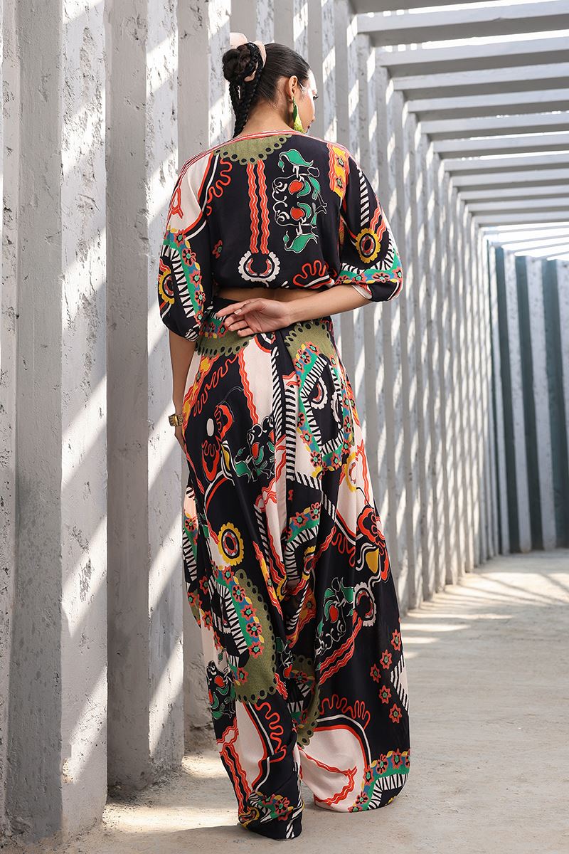 Mesmerizing Black Designer Dhoti Style Suit for Sangeet and Parties