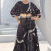 Striking Black Designer Palazzo Suit for Festivals, Sangeet, and Parties