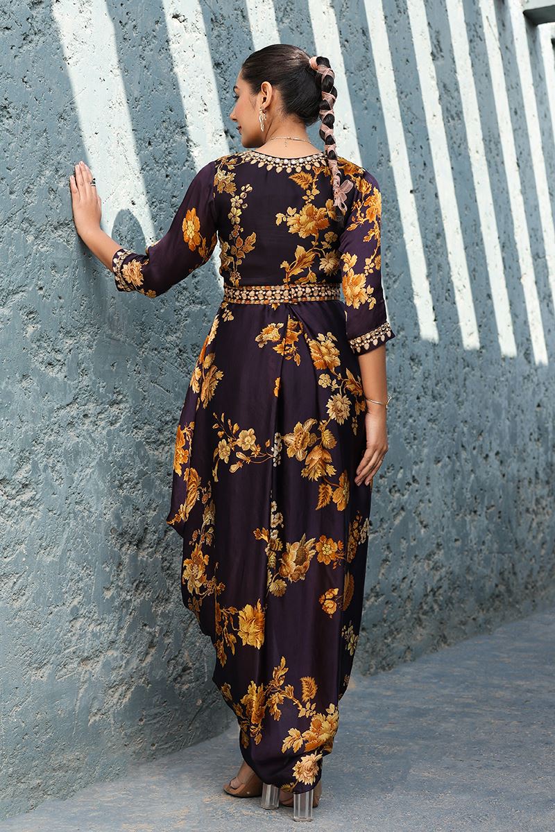 Fashionable Purple Designer Indo-Western Outfit for Sangeet and Parties