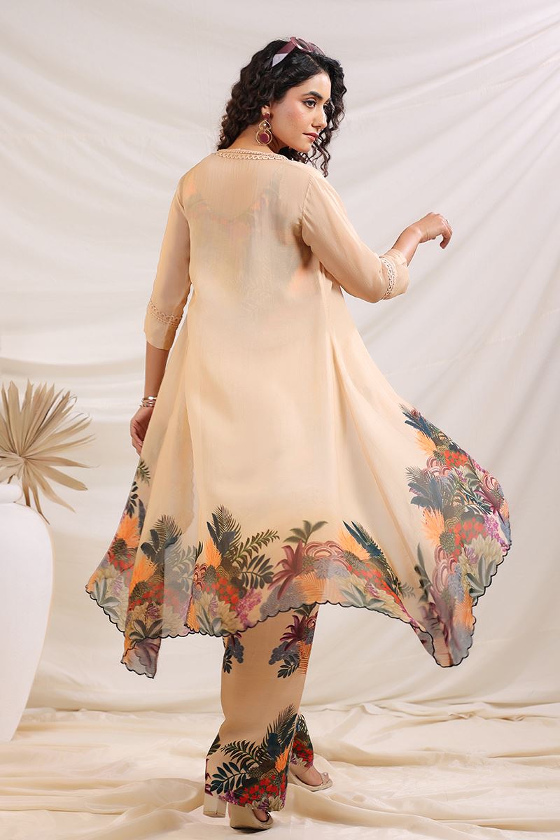 Spectacular Cream Designer Co-Ord Set for Festivals, Sangeet, and Parties