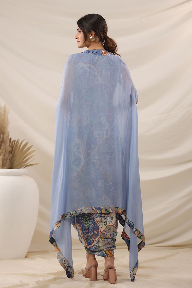 Royal Blue Designer Indo-Western Outfit for Sangeet and Parties