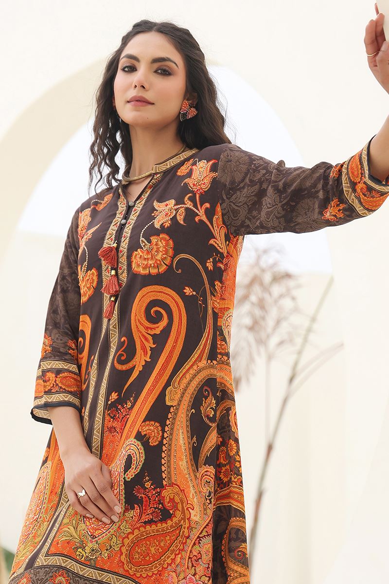 Charming Brown Designer Co-Ord Set for Festivals, Sangeet, and Parties