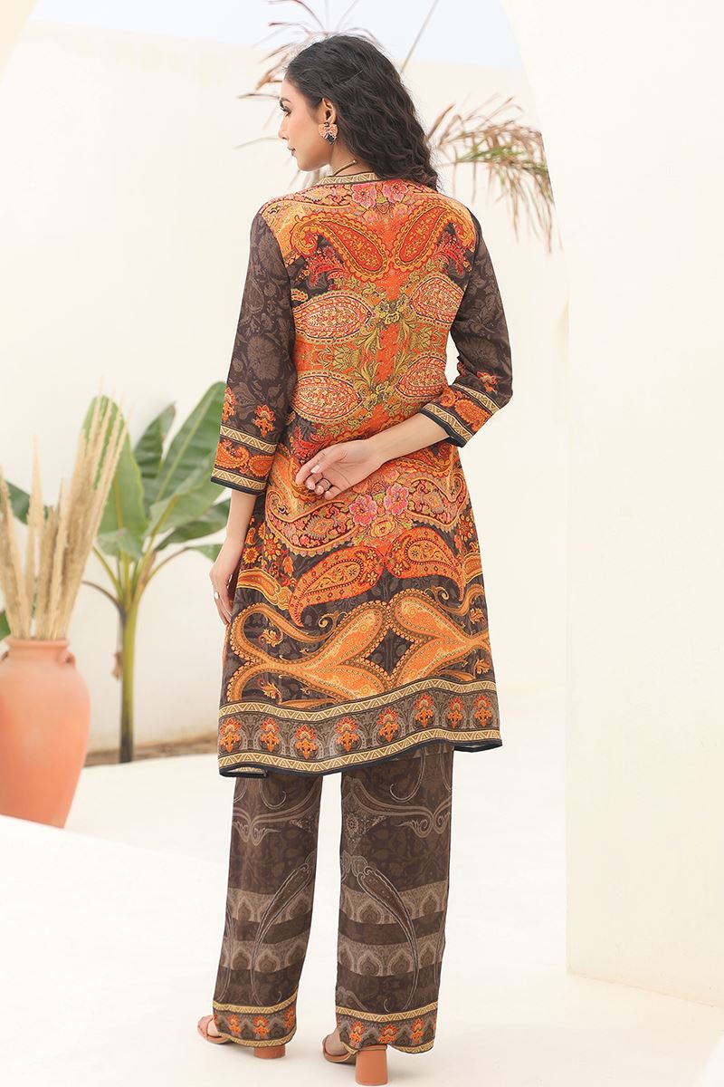 Charming Brown Designer Co-Ord Set for Festivals, Sangeet, and Parties