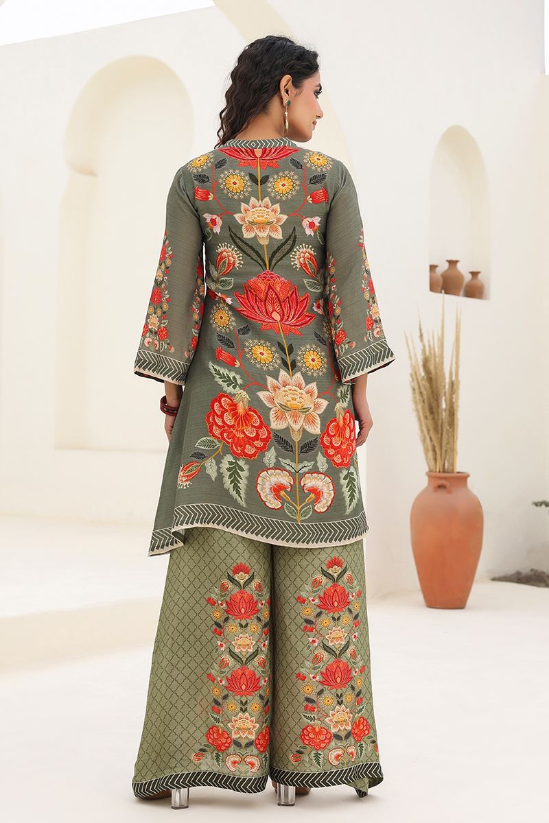 Divine Green Designer Co-Ord Set for Mehendi, Festivals, Sangeet, and Parties