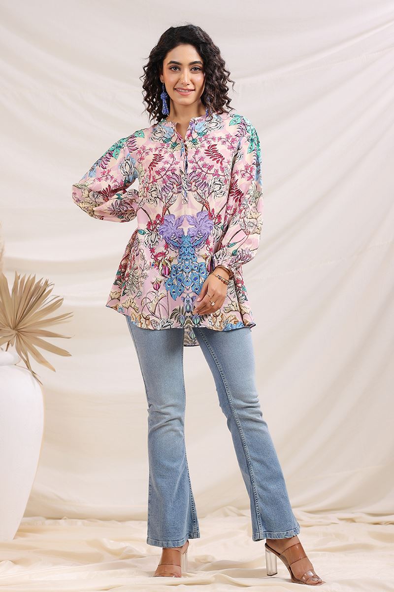 Captivating Light Pink Designer Kurtis for Hangouts, Sangeet, and Parties