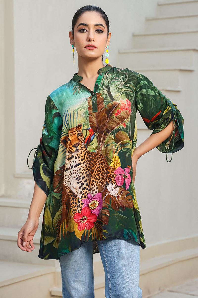 Irresistible Green Designer Kurtis for Mehendi, Hangouts, Sangeet, and Parties