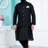 Appealing Black Designer Men’s Kurta Jacket Sets for Sangeet and Party