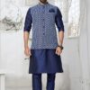 Amazing Navy Blue Designer Men’s Kurta Jacket Sets for Engagement, Wedding, Reception, Festivals, Sangeet, and Party