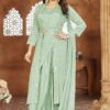 Smashing Mint Green Designer Indo-Western Outfit for Engagement, Reception, Festivals, Sangeet, and Parties