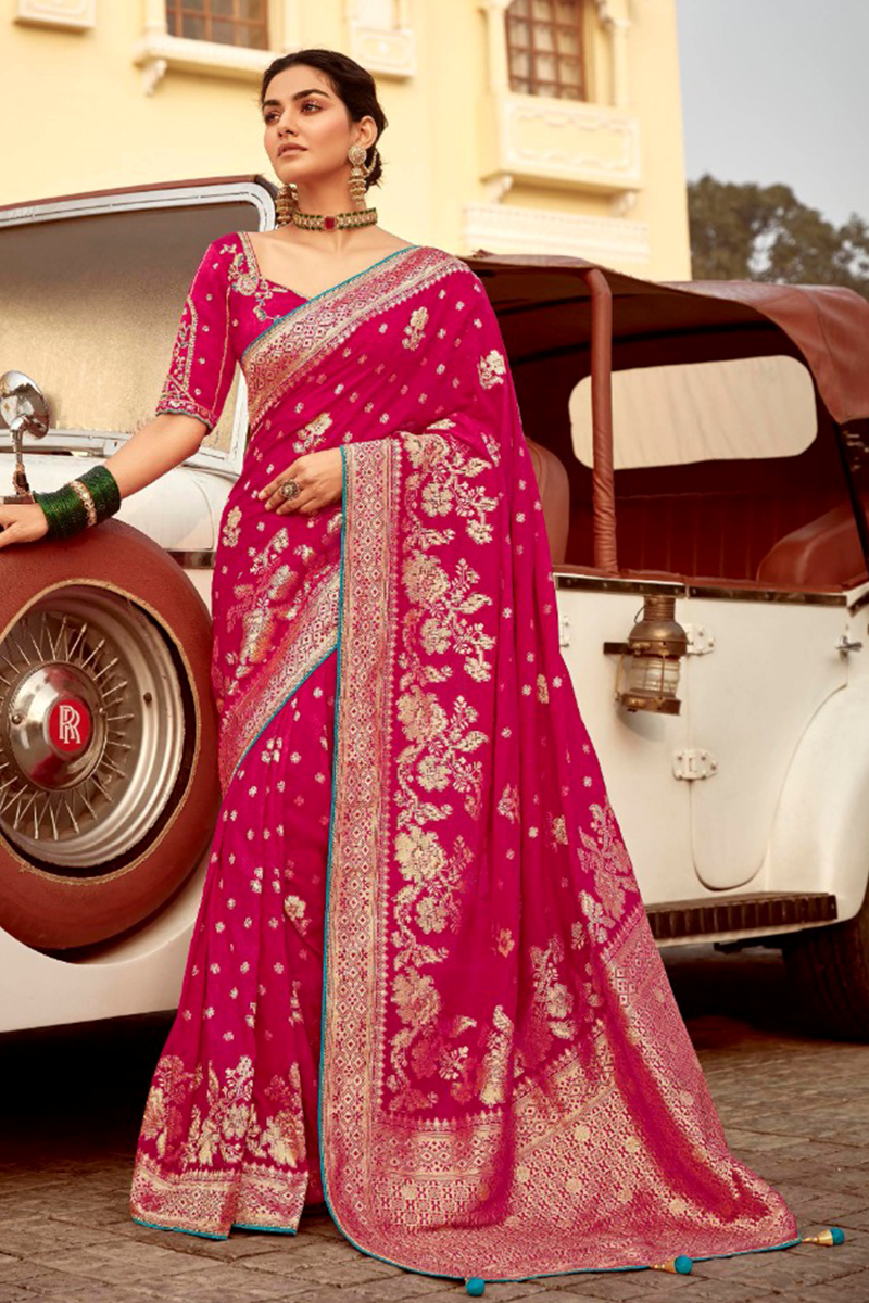 Royal Dola Silk Designer Saree for Engagement, Reception, Festivals, Sangeet, and Parties