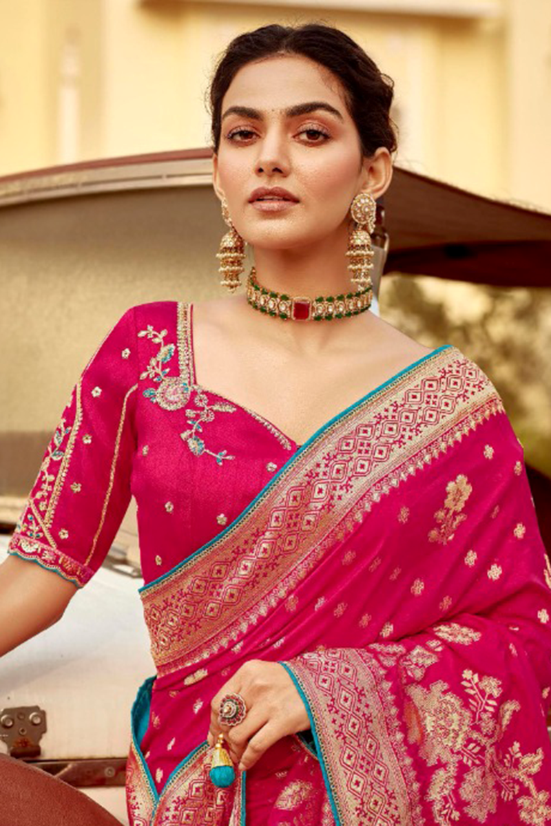 Royal Dola Silk Designer Saree for Engagement, Reception, Festivals, Sangeet, and Parties